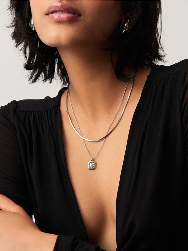 Missoma December Birthstone Pendant Necklace | Dyed Turquoise Magnesite