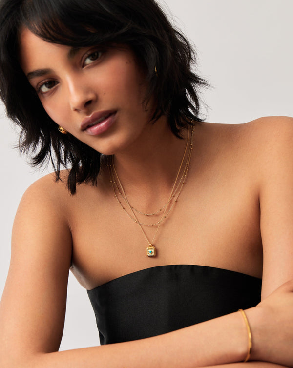 Missoma December Birthstone Pendant Necklace | Gold/Turquoise