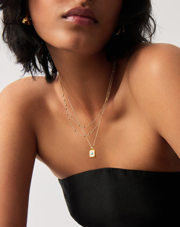 Missoma December Birthstone Pendant Necklace | Gold/Turquoise