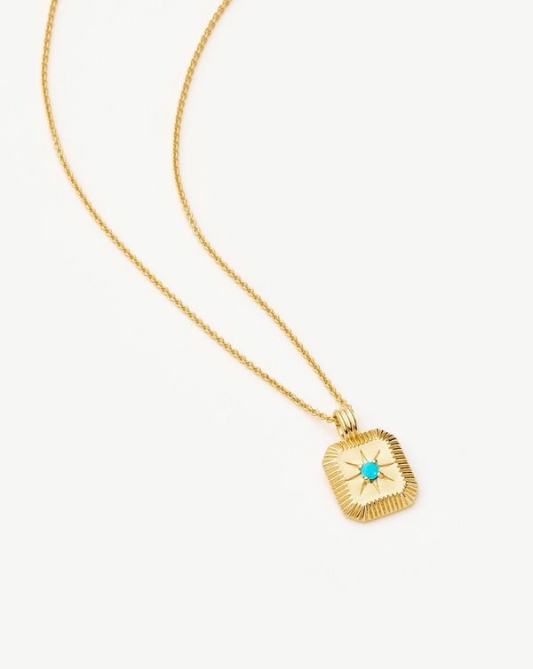 Missoma December Birthstone Pendant Necklace | Gold/Turquoise