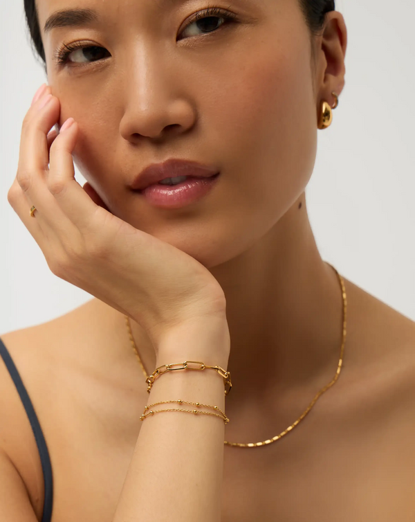 Missoma Double Chain & Mini Paperclip Bracelet Set UK