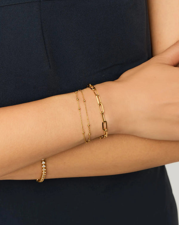 Missoma Double Chain & Mini Paperclip Bracelet Set UK