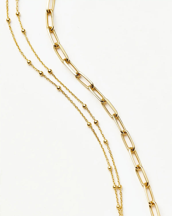 Missoma Double Chain & Mini Paperclip Bracelet Set UK