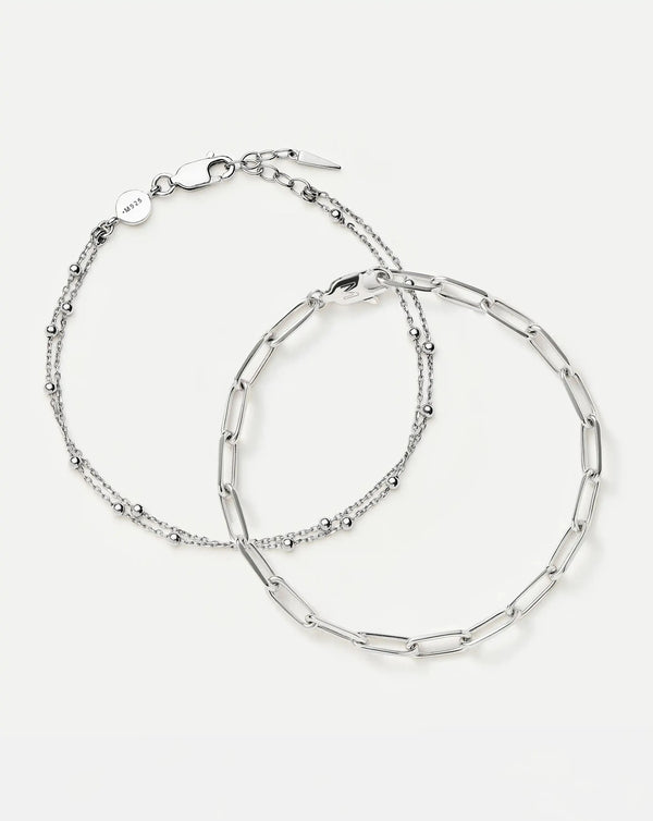 missoma Double Chain & Mini Paperclip Bracelet Set UK