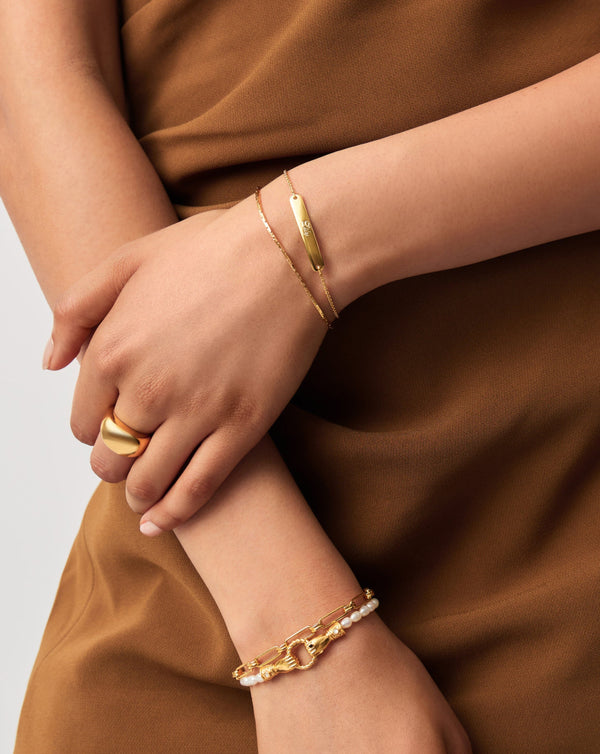 Missoma Engravable Bar Chain Bracelet | 18ct Gold Vermeil