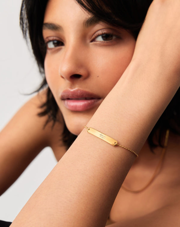 Missoma Engravable Bar Chain Bracelet | 18ct Gold Vermeil