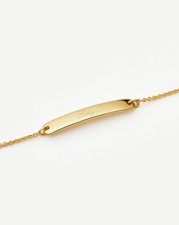 Missoma Engravable Bar Chain Bracelet | 18ct Gold Vermeil