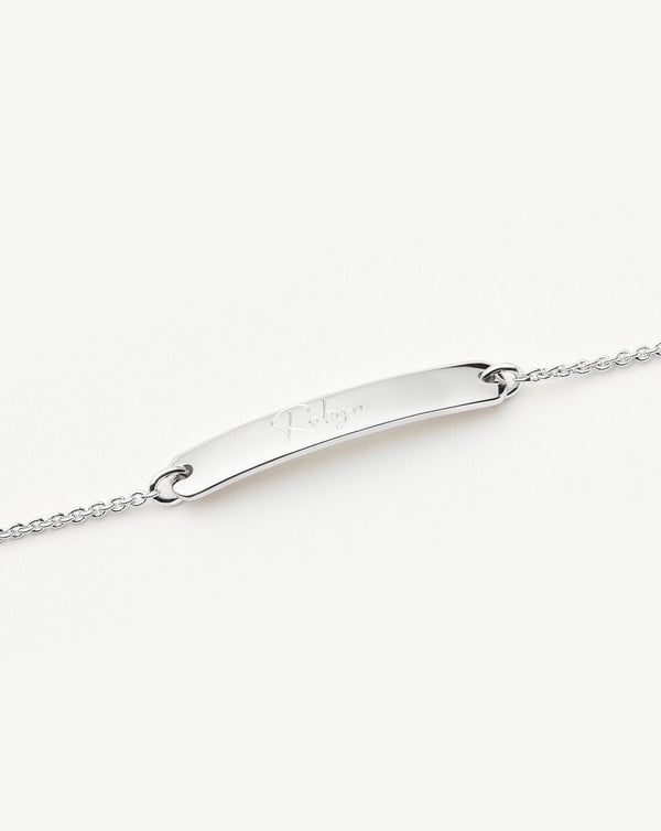 Missoma Engravable Bar Chain Bracelet | Silver Plated
