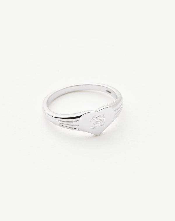 Missoma Engravable Heart Signet Ring | Sterling Silver