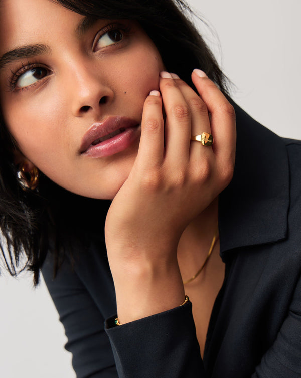 Missoma Engravable Octa Signet Ring | 18ct Gold Vermeil