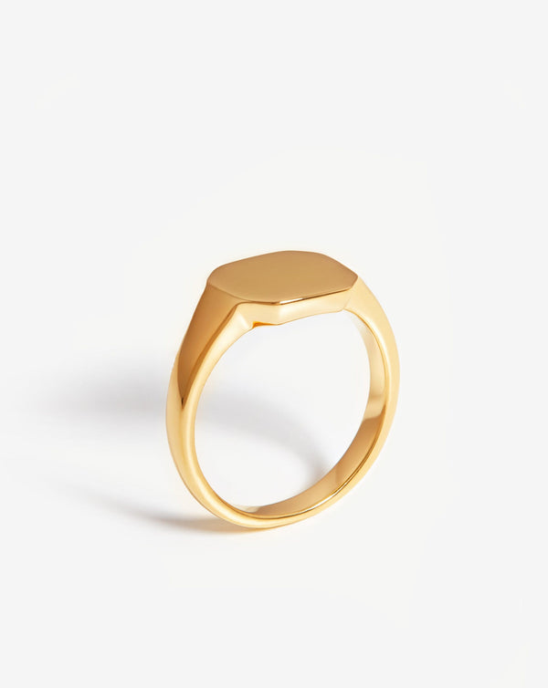 missoma Engravable Octa Signet Ring | 18ct Gold Vermeil