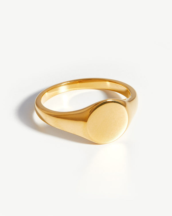 missoma Engravable Round Signet Ring | 18ct Gold Vermeil