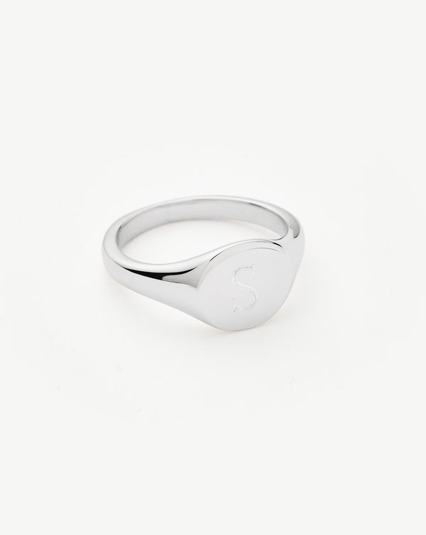 Missoma Engravable Round Signet Ring | Sterling Silver