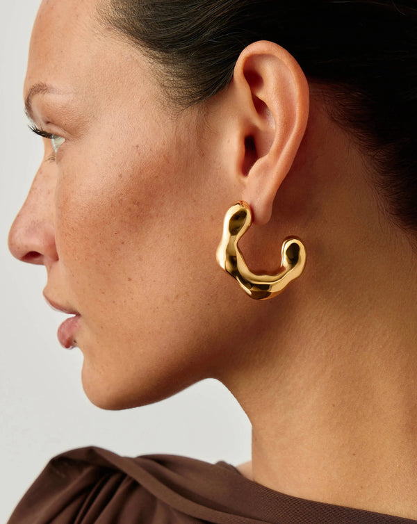 Missoma Eny Puffy Large Hoop Earrings | 18ct Gold Plated