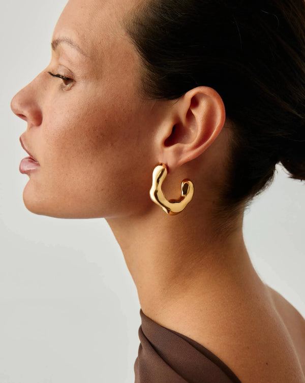 Missoma Eny Puffy Large Hoop Earrings | 18ct Gold Plated