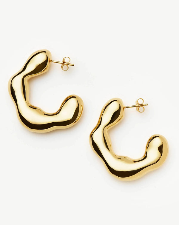 Missoma Eny Puffy Large Hoop Earrings | 18ct Gold Plated