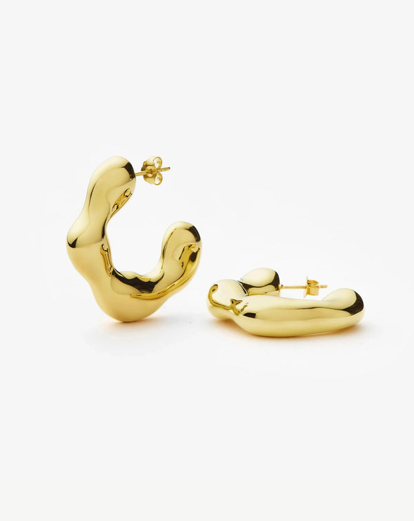 Missoma Eny Puffy Large Hoop Earrings | 18ct Gold Plated