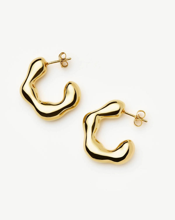 Missoma Eny Puffy Medium Hoop Earrings | 18ct Gold Plated
