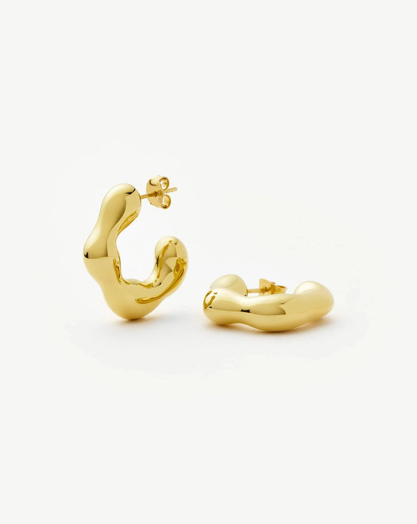 missoma Eny Puffy Medium Hoop Earrings | 18ct Gold Plated