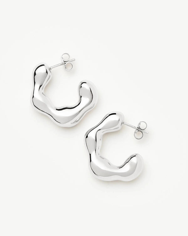 Missoma Eny Puffy Medium Hoop Earrings | Sterling Silver