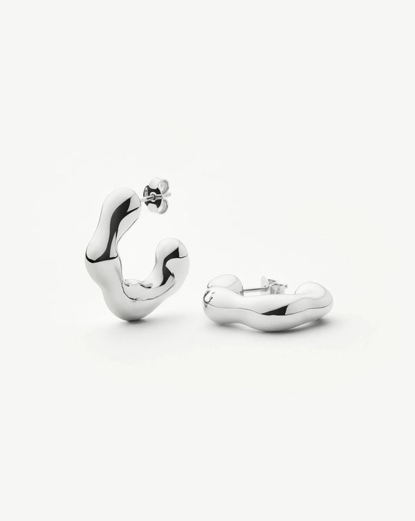 missoma Eny Puffy Medium Hoop Earrings | Sterling Silver