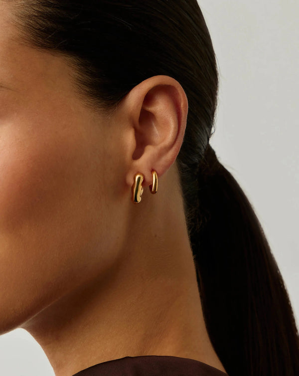 Missoma Eny Puffy Small Hoop Earrings | 18ct Gold Plated
