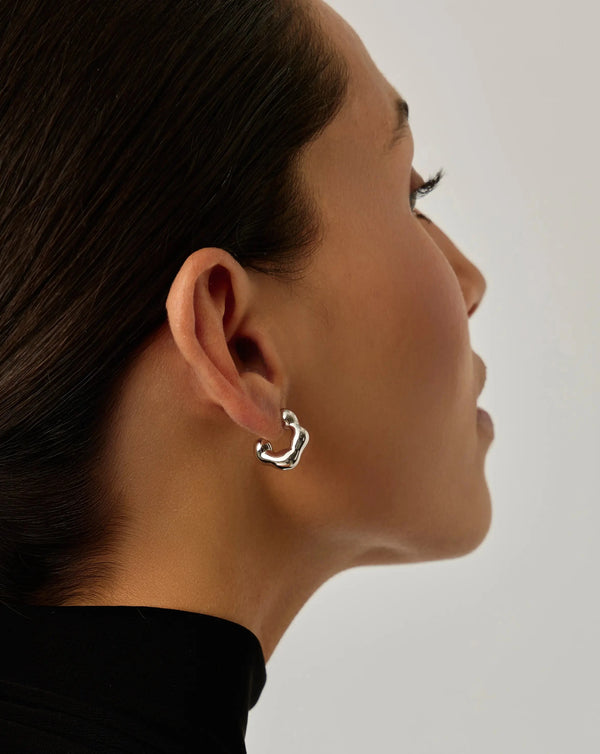 Missoma Eny Puffy Small Hoop Earrings | Sterling Silver