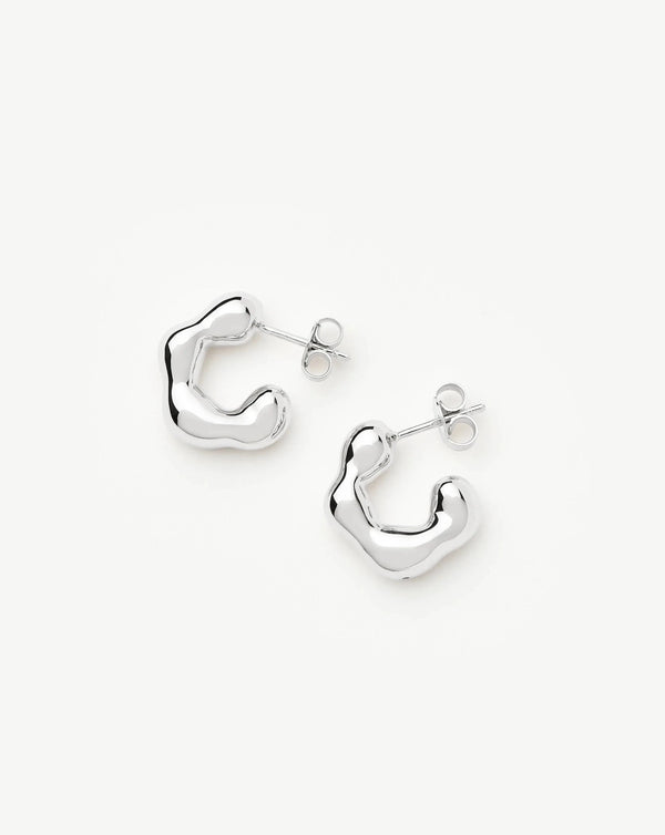 Missoma Eny Puffy Small Hoop Earrings | Sterling Silver