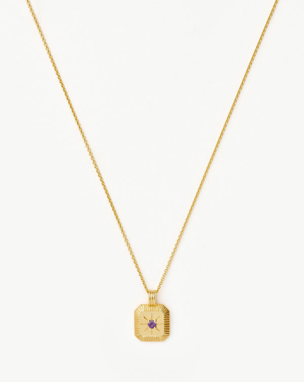missoma February Birthstone Pendant Necklace | Gold/Amethyst