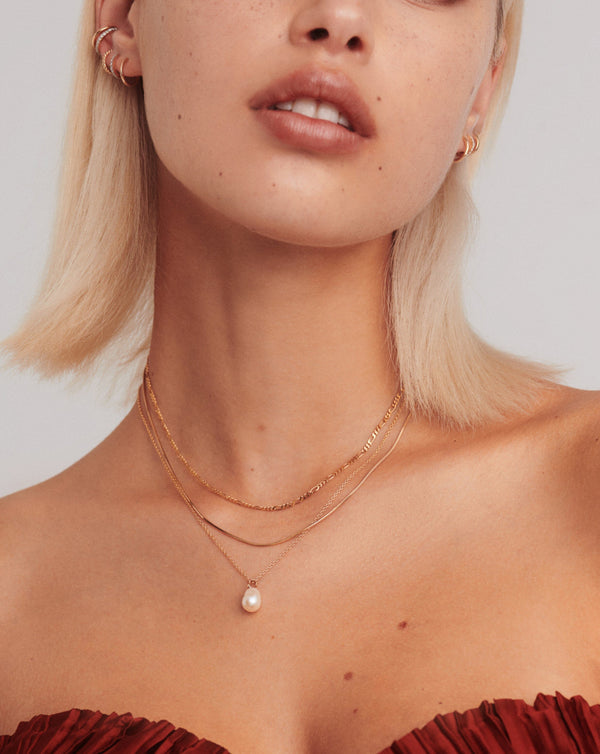 Missoma Fine Baroque Pearl Organic Pendant Necklace