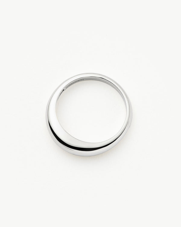 Missoma Fine Classic Dome Ring | 14ct Solid White Gold