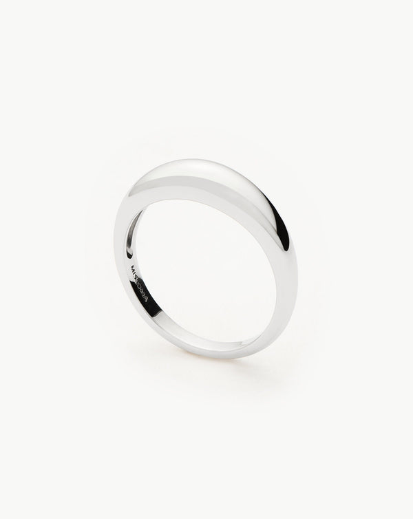 missoma Fine Classic Dome Ring | 14ct Solid White Gold