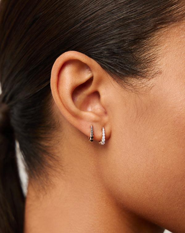 Missoma Fine Claw Huggies | 14ct Solid Gold/Black Diamond