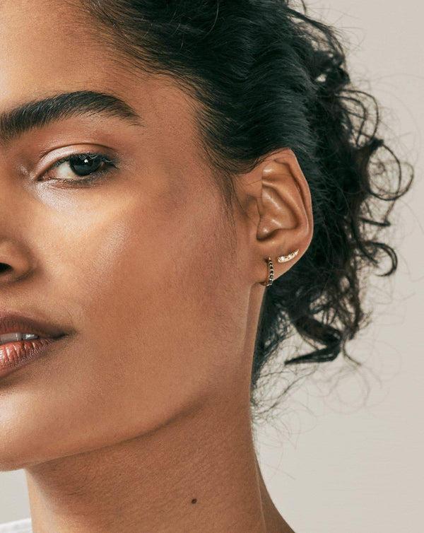 Missoma Fine Claw Huggies | 14ct Solid Gold/Black Diamond