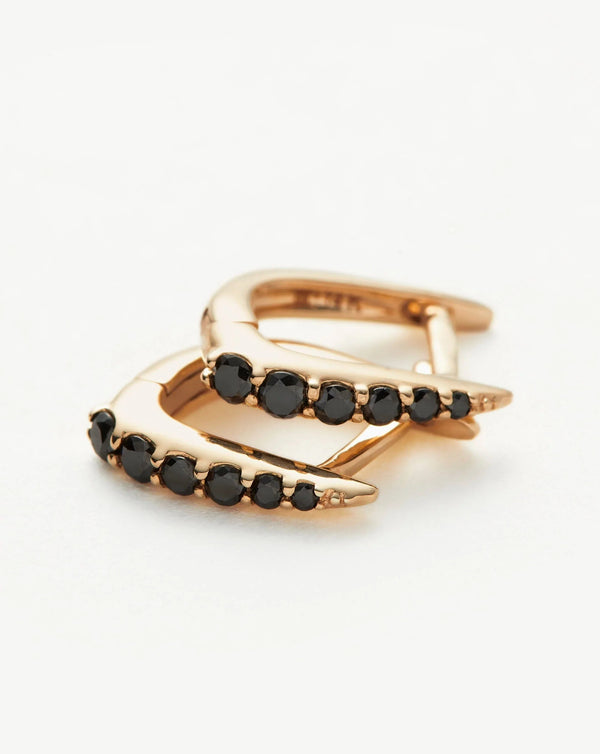 Missoma Fine Claw Huggies | 14ct Solid Gold/Black Diamond