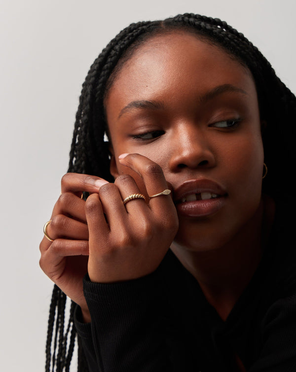 Missoma Fine Diamond Signet Ring | 14ct Solid Gold/Diamond