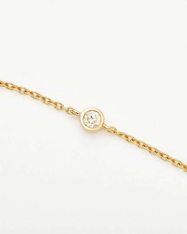 Missoma Fine Diamond Solitaire Bracelet | 14ct Solid Gold/Diamond