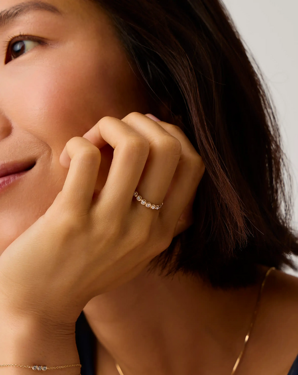 Missoma Fine Diamond Tennis Eternity Ring | 14ct Solid Gold Rings