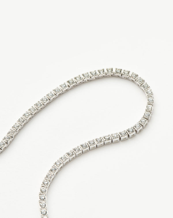 Missoma Fine Diamond Tennis Necklace | 14ct Solid White Gold Diamond