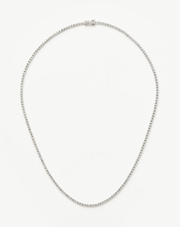 missoma Fine Diamond Tennis Necklace | 14ct Solid White Gold Diamond
