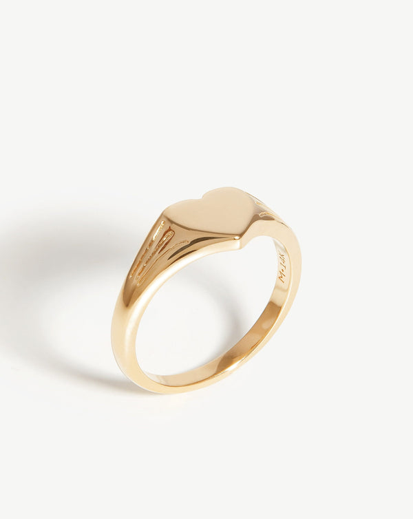 missoma Fine Engravable Heart Signet Ring | 14ct Solid Gold