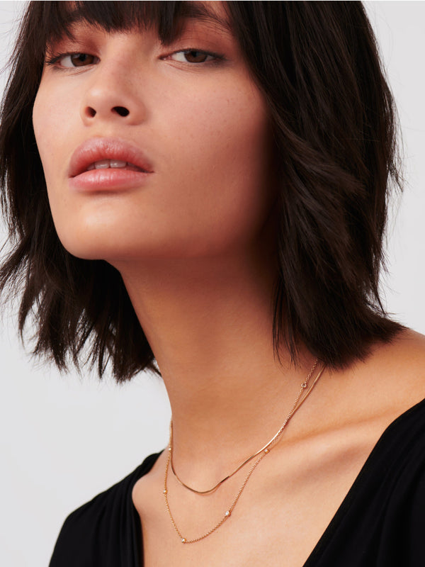 Missoma Fine Floating Diamond Necklace | 14ct Solid Gold