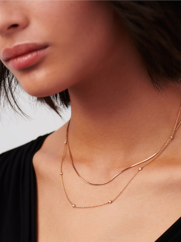 Missoma Fine Floating Diamond Necklace | 14ct Solid Gold