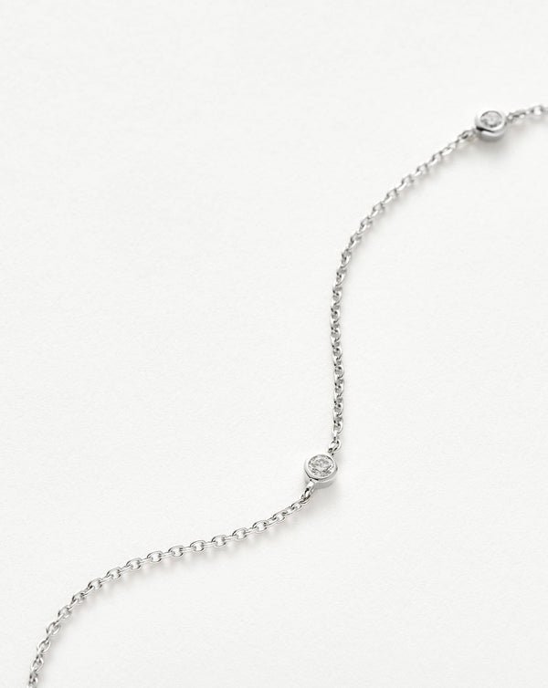 Missoma Fine Floating Diamond Necklace | 14ct White Gold