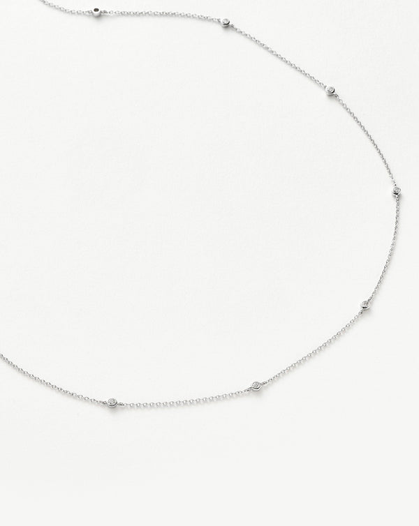 Missoma Fine Floating Diamond Necklace | 14ct White Gold