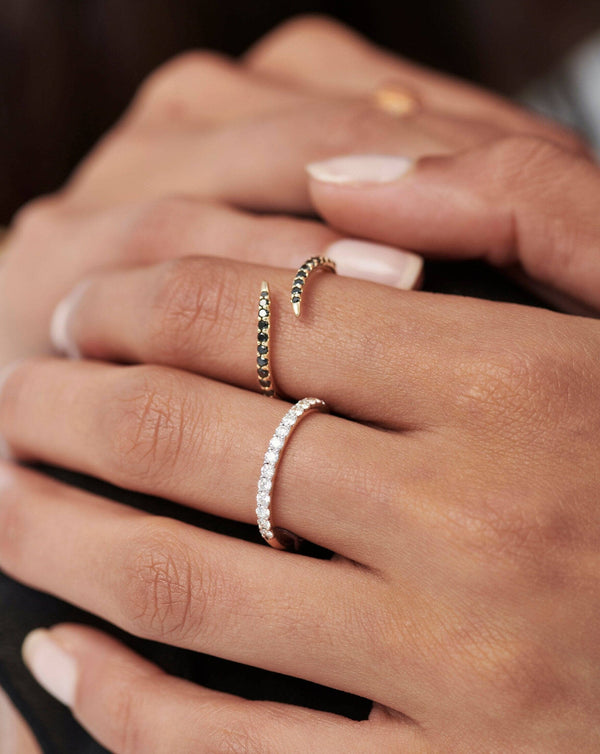 Missoma Fine Half Diamond Eternity Ring | 14ct Solid Gold/Diamond