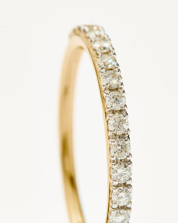 Missoma Fine Half Diamond Eternity Ring | 14ct Solid Gold/Diamond