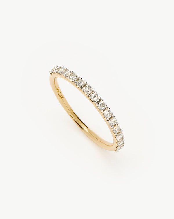 missoma Fine Half Diamond Eternity Ring | 14ct Solid Gold/Diamond