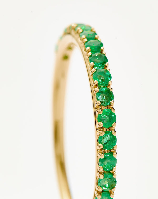 Missoma Fine Half Emerald Eternity Ring | 14ct Solid Gold/Emerald