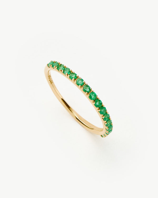 missoma Fine Half Emerald Eternity Ring | 14ct Solid Gold/Emerald